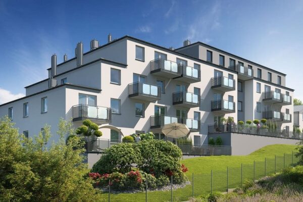 Nowoczesny budynek z nowymi mieszkaniami w Bielsku-Białej, prezentujący aktualne ceny mieszkania Bielsko biała w inwestycji deweloperskiej